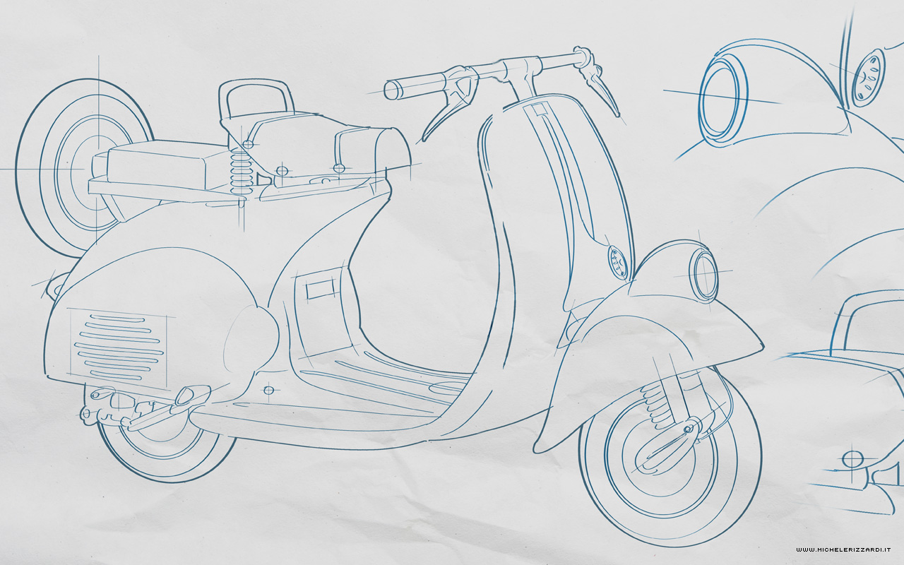 Illustrazioni Vespa Piaggio di Michele Rizzardi 02