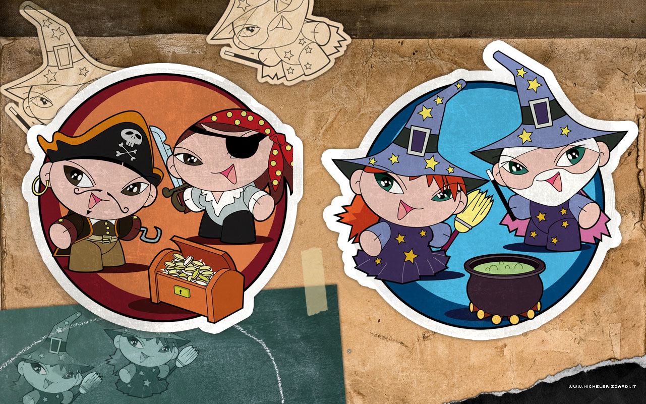 Illustrazioni character stickers illustration di Michele Rizzardi 03