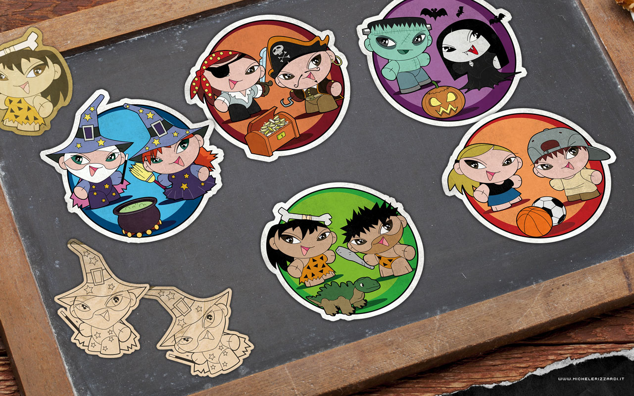 Illustrazioni character stickers illustration di Michele Rizzardi 05