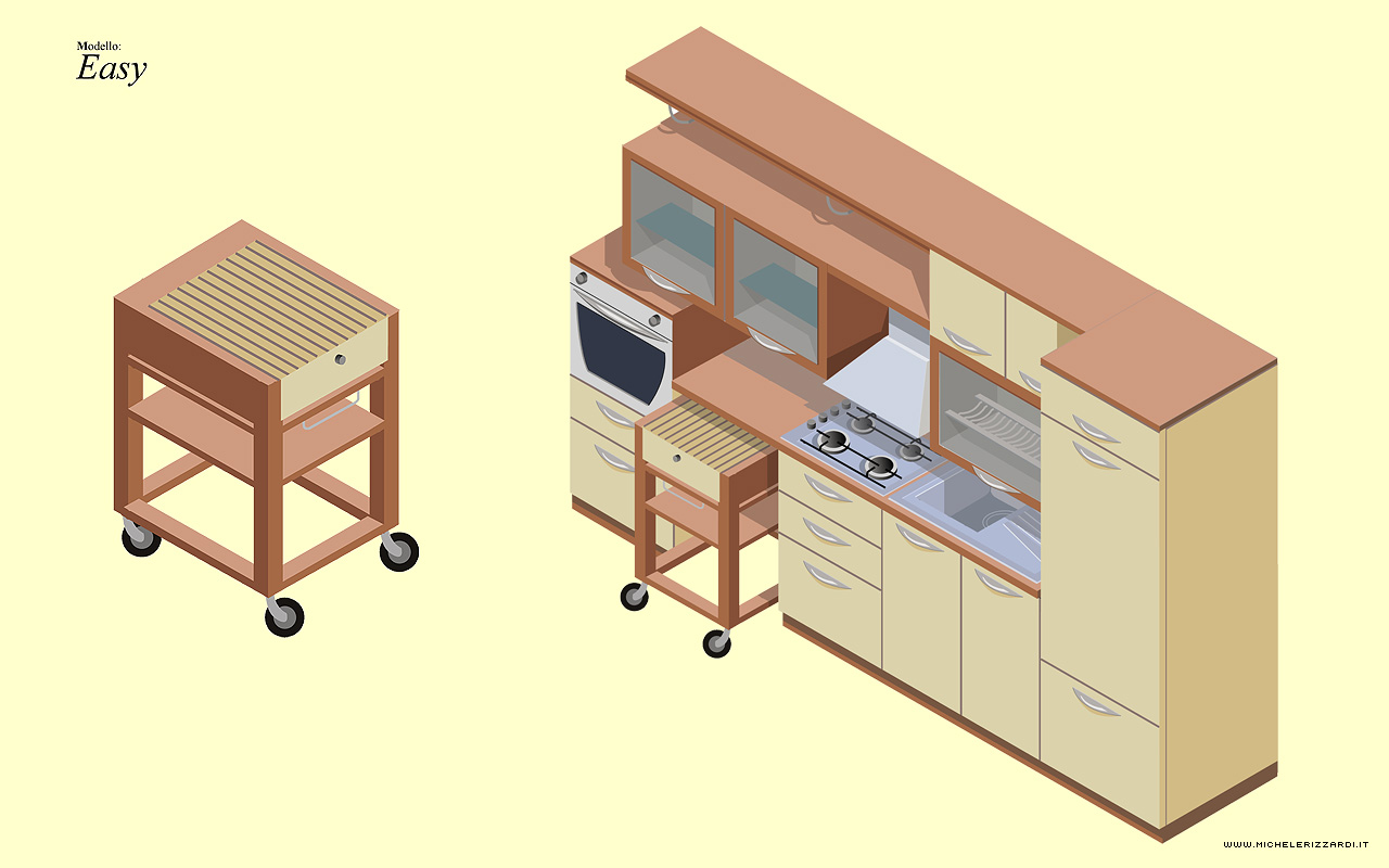 Illustrazioni vettoriali percorso virtuale online di Cucine di Michele Rizzardi 01