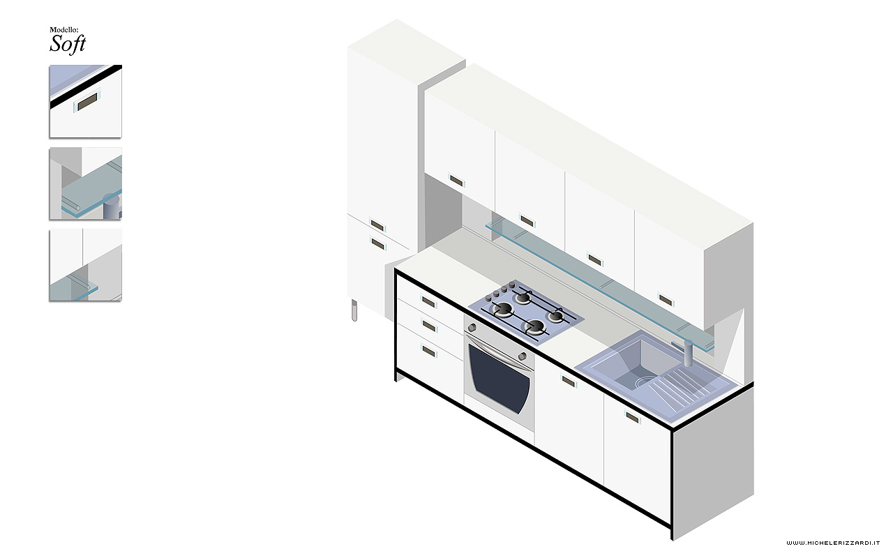 Illustrazioni vettoriali percorso virtuale online di Cucine di Michele Rizzardi 02