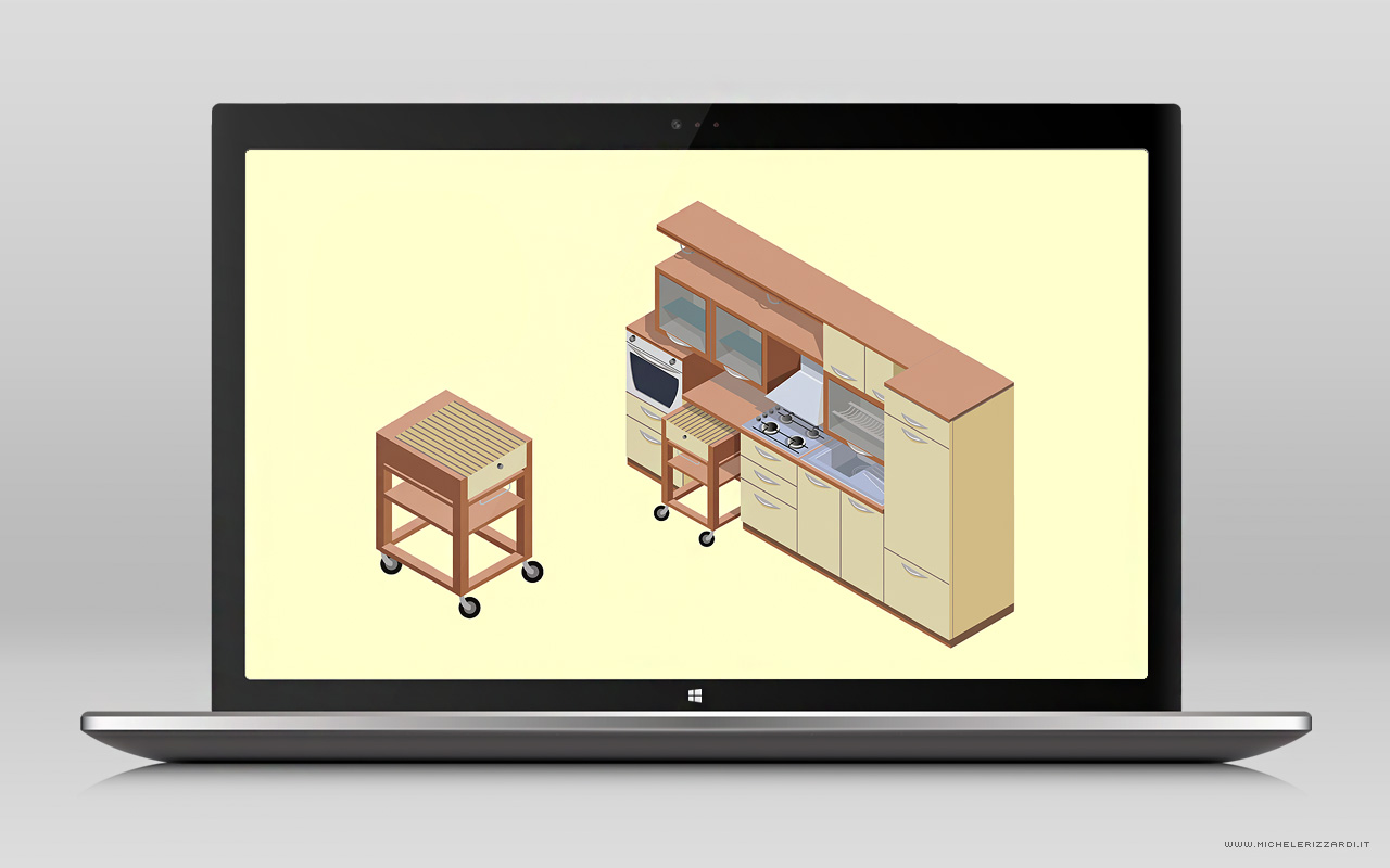 Illustrazioni vettoriali percorso virtuale online di Cucine di Michele Rizzardi 07