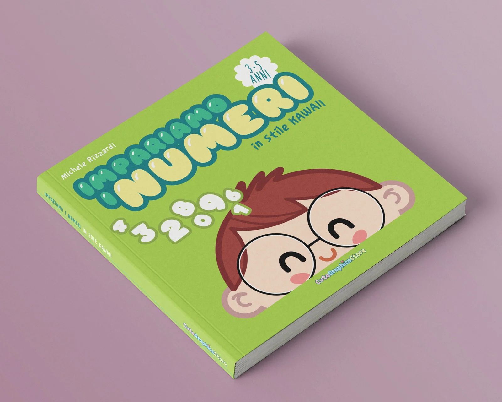 Cover impariamo i numeri in stile kawaii